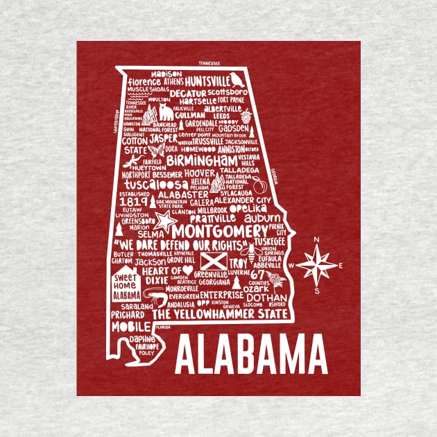 Alabama Map by fiberandgloss